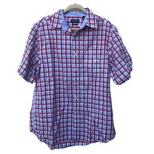 Chaps Red & Blue Plaid Short Sleeve Oxford size XLT